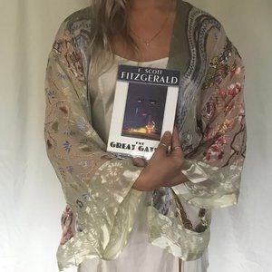 Floral Embellished Sheer Kimono